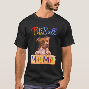 T-shirt Pitbull coloré maman chien