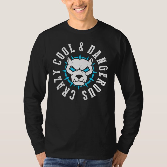 T-shirt Pitbull Crazy Cool dangereux (Devant)