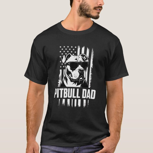 T-shirt pitbull dad mens (Devant)