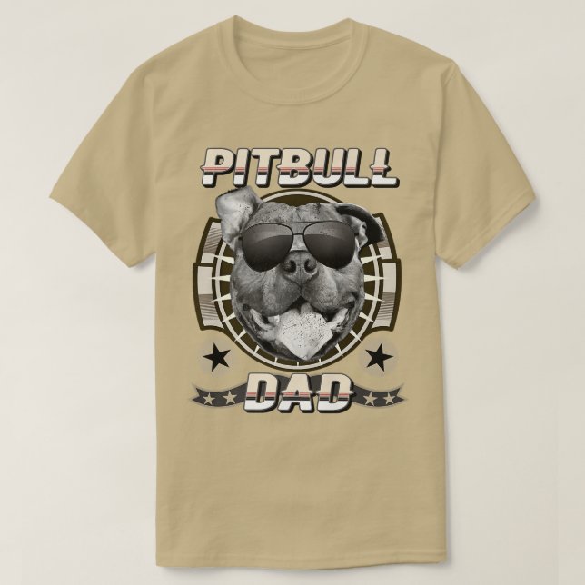 T-shirt Pitbull Dad Proud Pit Bull Dog Father Retro Cool D (Design devant)