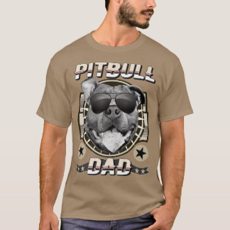 T-shirt Pitbull Dad Proud Pit Bull Dog Father Retro Cool D