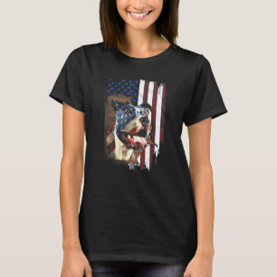T-shirt Pitbull Drapeau Américain 4 Juillet Pitbull Chien