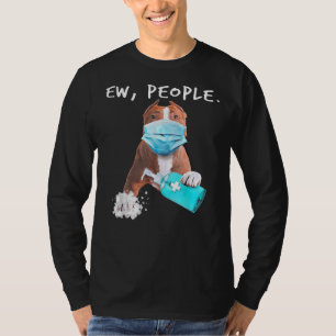 T-shirt Pitbull Ew Personnes Chien Portant Un Masque Visag