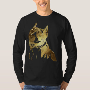 T-shirt Pitbull Golden Dog Face Pit Bull