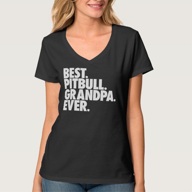 T-shirt Pitbull Grand-père Meilleur Papi Pitbull Jamais (Devant)