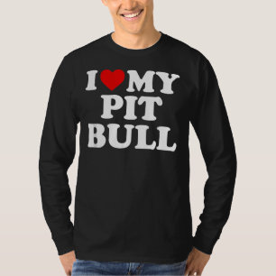 T-shirt Pitbull I Love My Pit Bull Avec Coeur