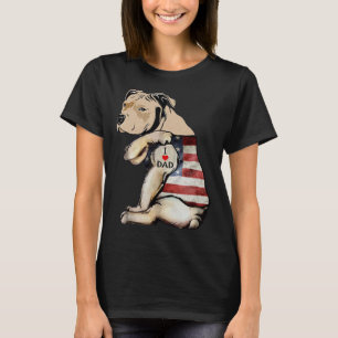 T-shirt Pitbull I Love Papa Tattoo Fête des pères