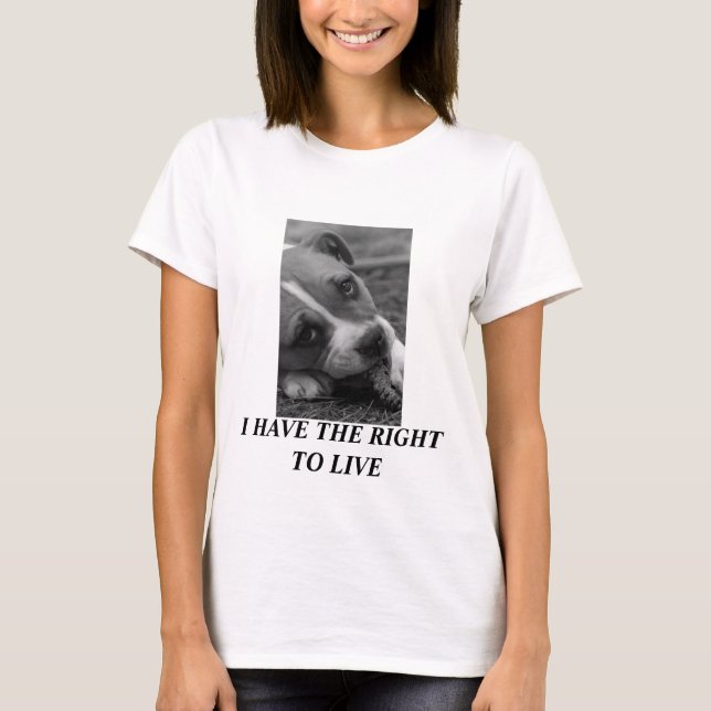 T-shirt Pitbull… J'AI le DROIT DE VIVRE (Devant)