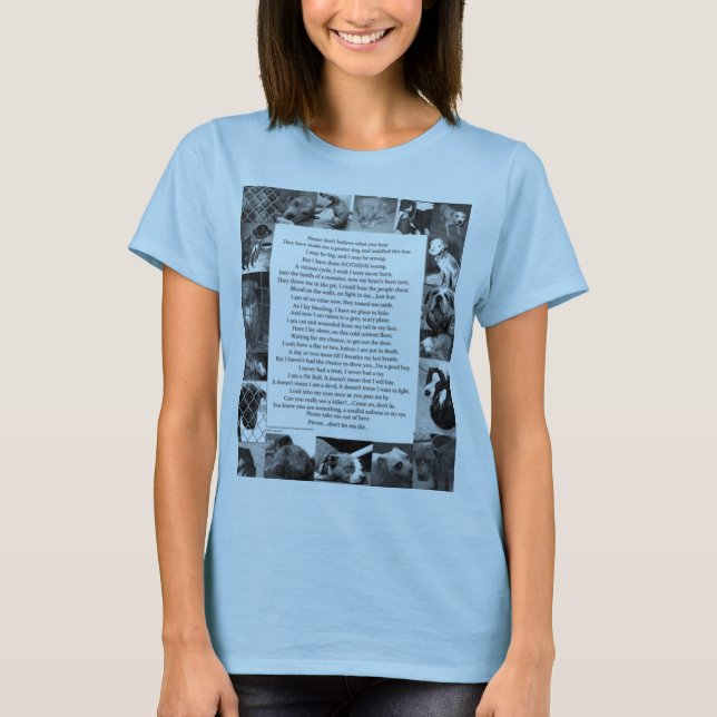 T-shirt Pitbull… Je ne veux pas combattre… (Devant)