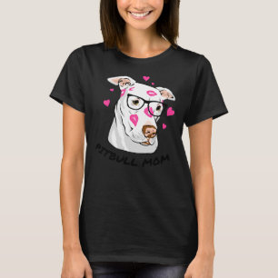T-shirt Pitbull Maman embrasse en portant des lunettes
