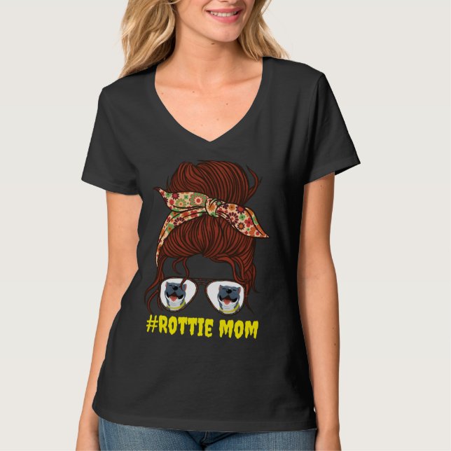 T-shirt Pitbull Maman Rottie Maman (Devant)