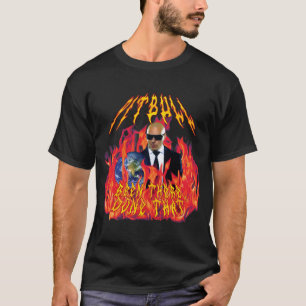 T-shirt pitbull métal lourd avec des flammes