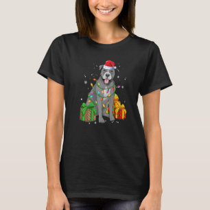 T-shirt Pitbull mignon avec chapeau de Père Noël Joyeux Pi