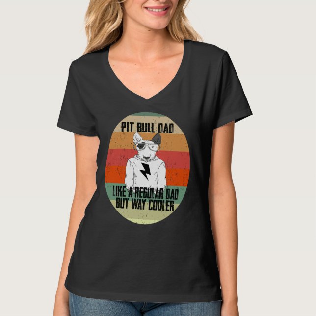 T-shirt Pitbull Papa Comme Un Père Régulier Mais Un Animal (Devant)