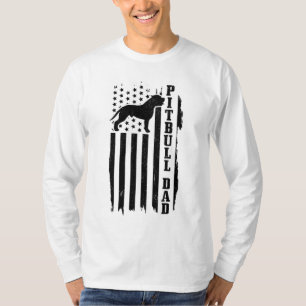 T-shirt Pitbull papa drapeau américain Vintage Patriotique