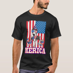 T-shirt Pitbull Papa Maman 4 juillet Drapeau Américain Mer