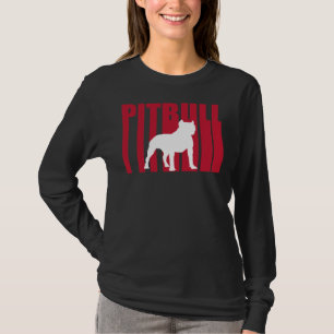 T-shirt Pitbull Pit Bull Chien rouge Stylisé Plan Transpar