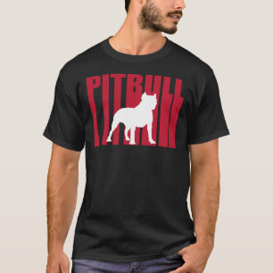 T-shirt Pitbull Pit Bull Chien rouge Stylisé Plan Transpar