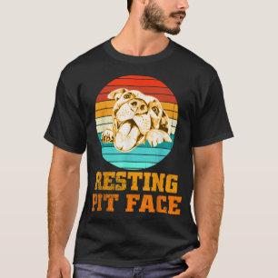 T-shirt Pitbull Repose Pit Face Pitbull Chiens Vintages Ai