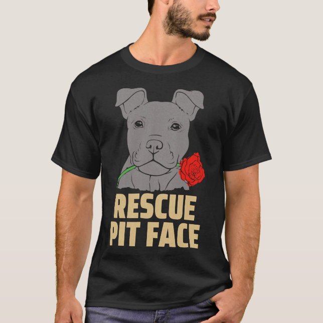 T-shirt Pitbull Secourt visage fâché mignon (Devant)
