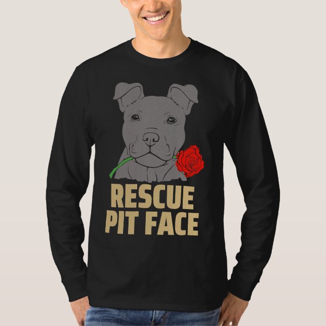 T-shirt Pitbull Secourt visage fâché mignon (Devant)