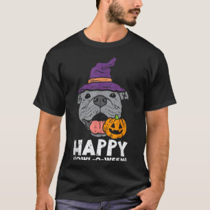 T-shirt Pitbull Sorcière Joyeux Hurlement O Ween Citrouill