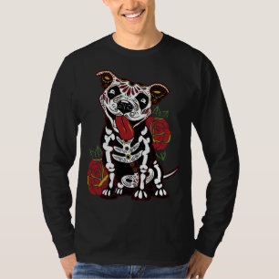 T-shirt Pitbull Sugar Skull pour les femmes Hommes Pitbull