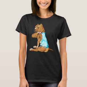 T-shirt Pitbull Tattoos J'Aime Papa Assis Pères Drôle D