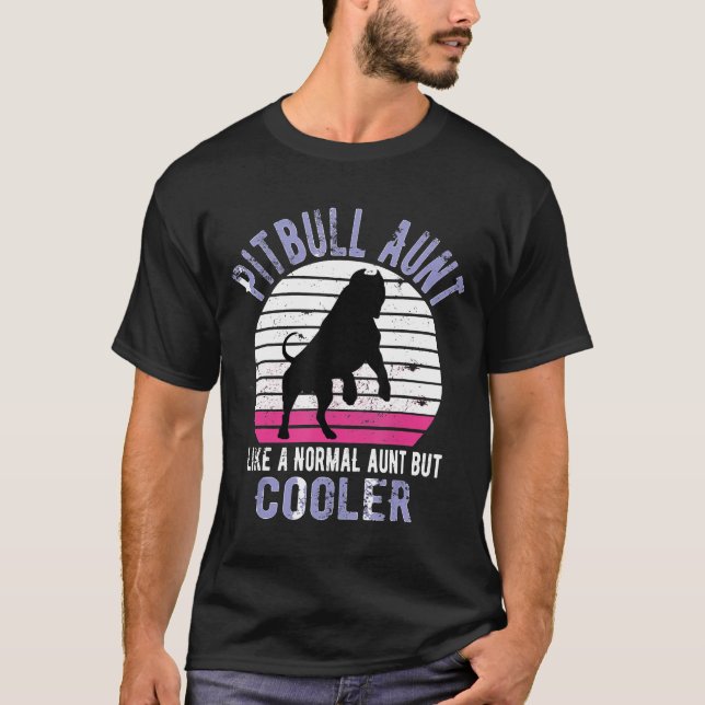 T-shirt Pitbulla Tante Comme Une Tante Normale Retro Sun P (Devant)