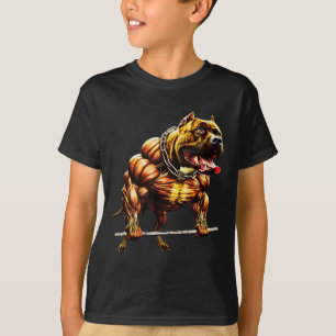T-shirt Pitbulle musculaire Levant Bête Gym Animal Str