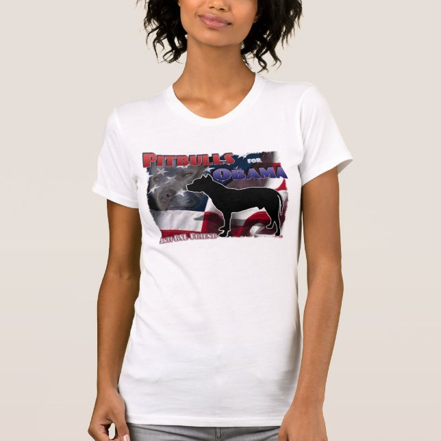 T-shirt Pitbulls pour Obama, Anti-BSL ami (Devant)