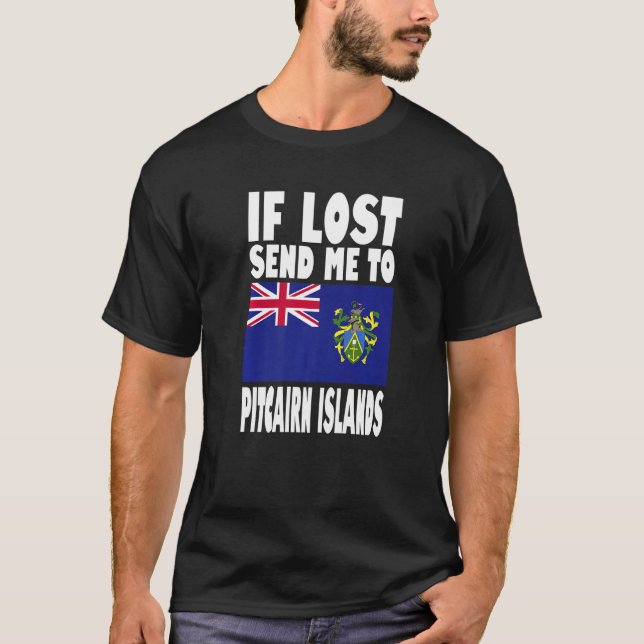 T-shirt Pitcairn Islands Flag Design  If lost send me to P (Devant)