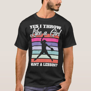 T-shirt Pitcher De Softball I Oui Je Jette Comme Une Fille