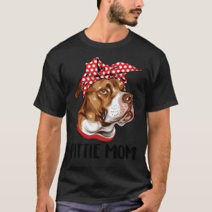 T-shirt Pittie Maman Mignonne Pitbull Chien Maman Animal A