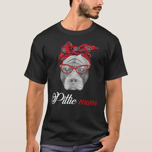 T-shirt Pittie Maman Pitbull Amoureux de les chiens pour m (Devant)