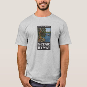 T-shirt pittoresque de chemin détourné d'îles de