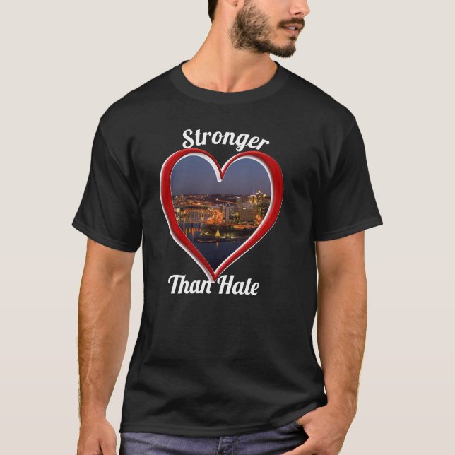T-shirt Pittsburgh PA Plus forte que la haine (Devant)