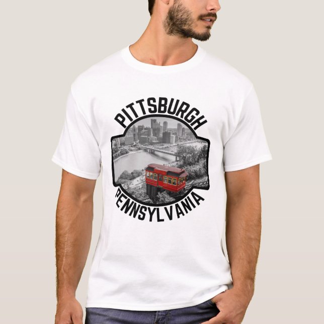 T-shirt Pittsburgh Pennsylvania Steel City Skyline Incline (Devant)