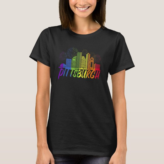 T-shirt Pittsburgh Pride Skyline  Pride Parade Pittsburgh (Devant)