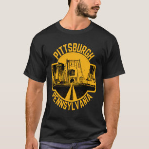 T-shirt Pittsburgh Steel City Skyline Bridge Pennsylvanie