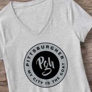 T-shirt Pittsburgher Gris Pgh Yinz Retro Vintage Yinzer