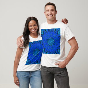 T-shirt Pivoine bleue de printemps graphique floral bohème