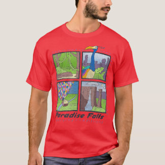 T-shirt Pixar Up Paradise Falls Carrés du camp d'été