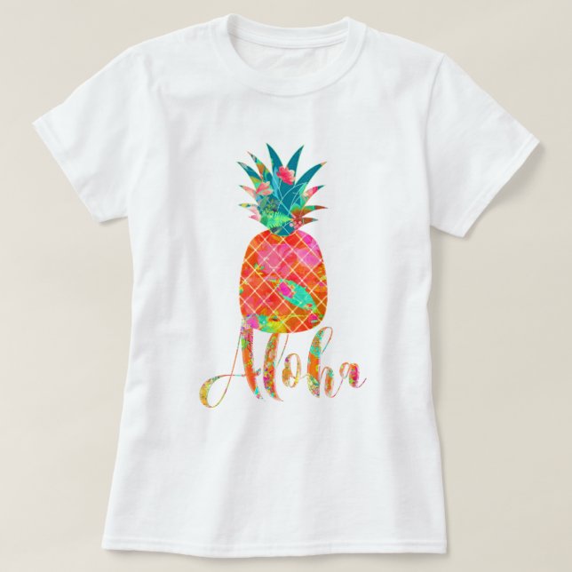 T-shirt PixDezines Aloha Ananas (Design devant)
