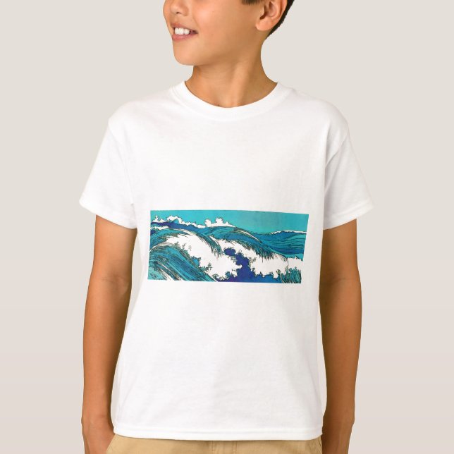 T-shirt PixDezines konen uehara vagues océaniques, 上 原 (Devant)