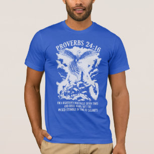 T-shirt PixDezines Proverbes 24:16 Pour l'Homme Juste T-