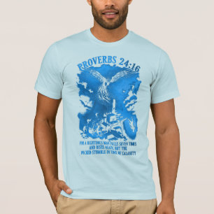 T-shirt PixDezines Proverbes 24:16 Pour l'Homme Juste T-