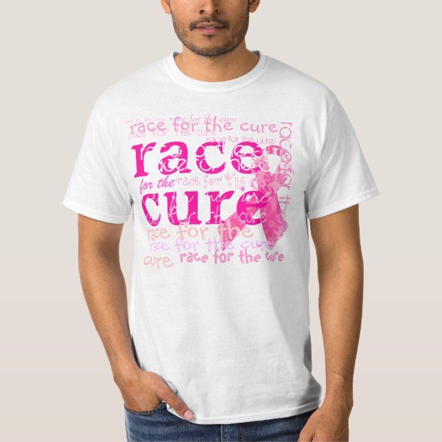 T-shirt PixDezines Race pour le Ruban Rose et le Ruban Cur (Devant)
