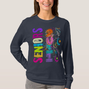 T-shirt PixDezines Seniors 2011+tourbillons arc-en-ciel