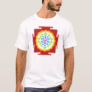 T-shirt PixDezines sri yantra/chakra nettoyage/arc-en-ciel